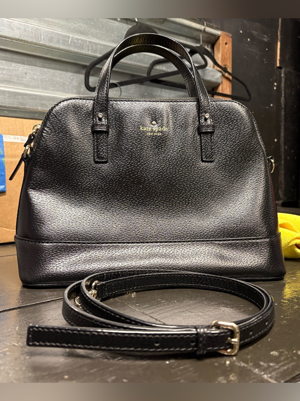 Kate Spade Black Grand Rachelle Shoulder/Satchel Bag w/ Detachable Strap